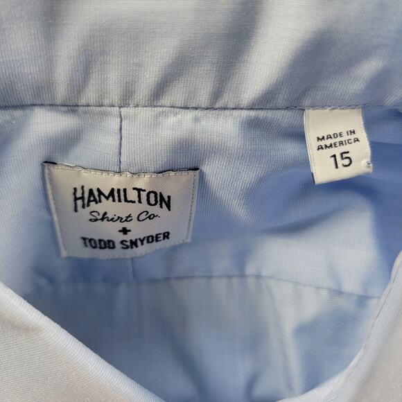 Hamilton Shirt Co. x Todd Snyder Dress Shirt size 15 Blue - Picture 9 of 13